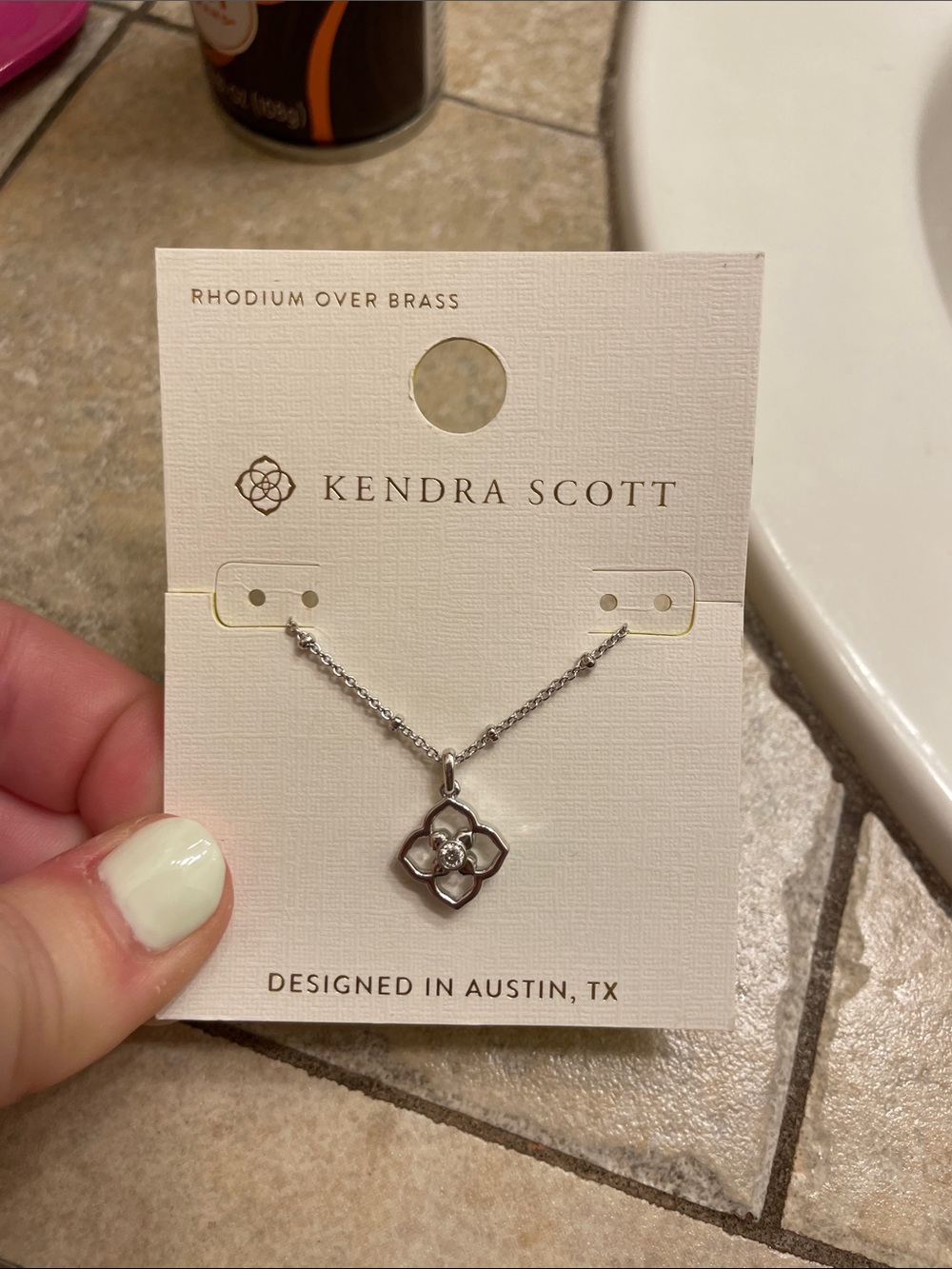 Kendra Scott Silver Flower Pendant Necklace